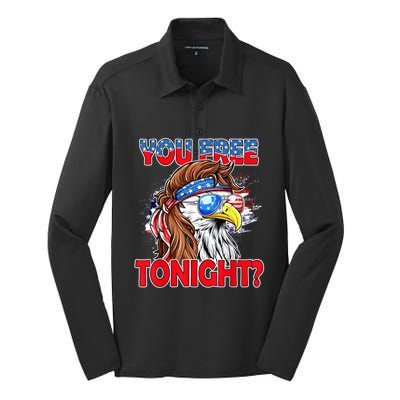 You Free Tonight Usa American Flag Patriotic Eagle Mullet Funny Gift Silk Touch Performance Long Sleeve Polo