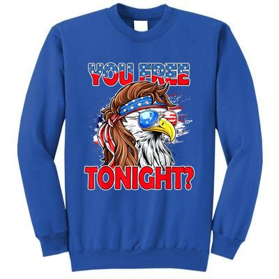 You Free Tonight Usa American Flag Patriotic Eagle Mullet Funny Gift Sweatshirt