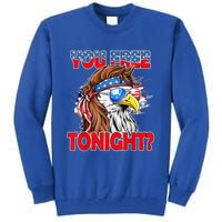 You Free Tonight Usa American Flag Patriotic Eagle Mullet Funny Gift Tall Sweatshirt