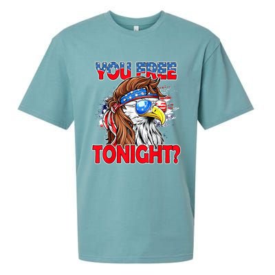 You Free Tonight Usa American Flag Patriotic Eagle Mullet Funny Gift Sueded Cloud Jersey T-Shirt