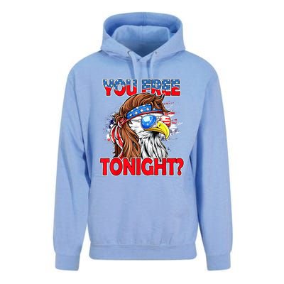 You Free Tonight Usa American Flag Patriotic Eagle Mullet Funny Gift Unisex Surf Hoodie