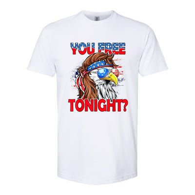 You Free Tonight Usa American Flag Patriotic Eagle Mullet Funny Gift Softstyle CVC T-Shirt