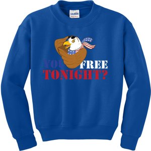 You Free Tonight? Usa Eagle Of Freedom 4th Of July Gift Kids Sweatshirt