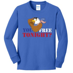 You Free Tonight? Usa Eagle Of Freedom 4th Of July Gift Kids Long Sleeve Shirt