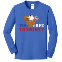 You Free Tonight? Usa Eagle Of Freedom 4th Of July Gift Kids Long Sleeve Shirt