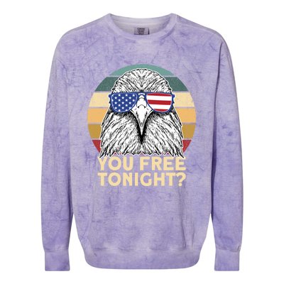 You Free Tonight Eagle 4th Of July You Free Tonight Eagle Gift Colorblast Crewneck Sweatshirt