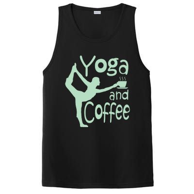 Yoga For Women With Sayings Yoga And Coffee PosiCharge Competitor Tank