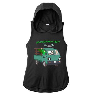 Ya Fackin Want One Ladies PosiCharge Tri-Blend Wicking Draft Hoodie Tank