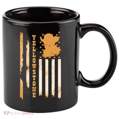 Yellowstonee Flag 11oz C Handle Ceramic Mug