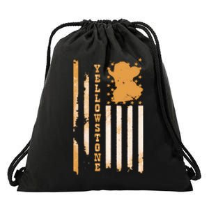 Yellowstonee Flag Drawstring Bag