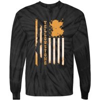 Yellowstonee Flag Tie-Dye Long Sleeve Shirt