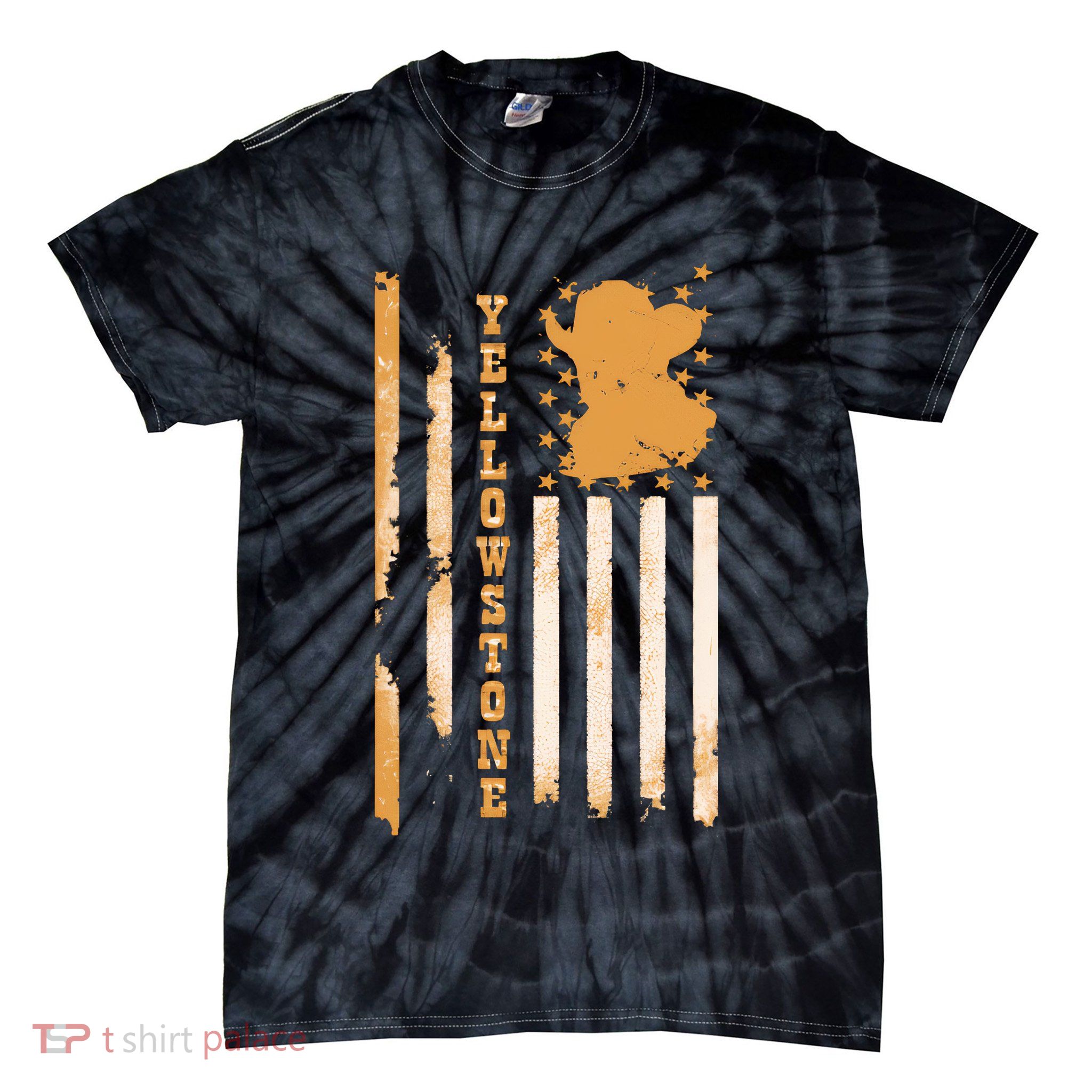 Yellowstonee Flag Tie-Dye T-Shirt