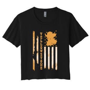 Yellowstonee Flag Women's Crop Top Tee