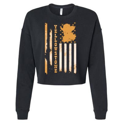 Yellowstonee Flag Cropped Pullover Crew
