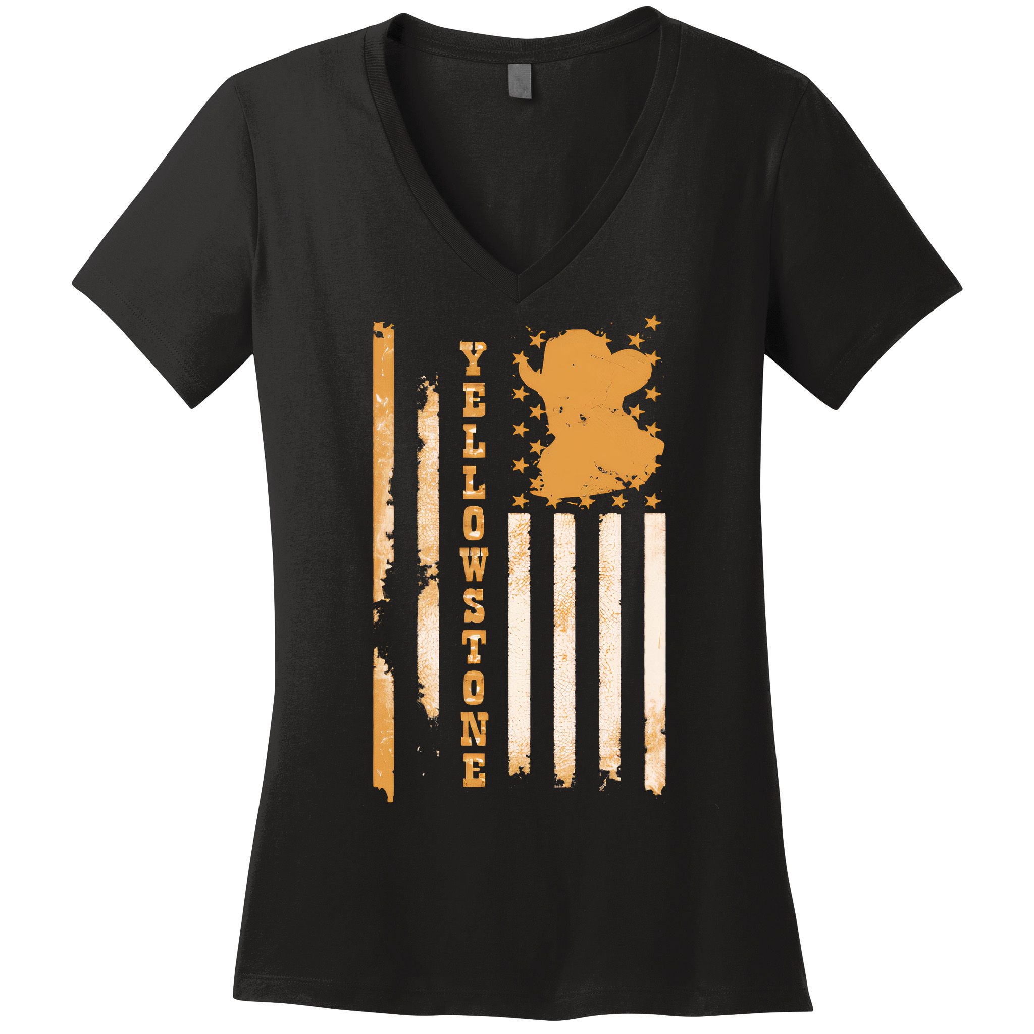 Yellowstonee Flag Women's V-Neck T-Shirt