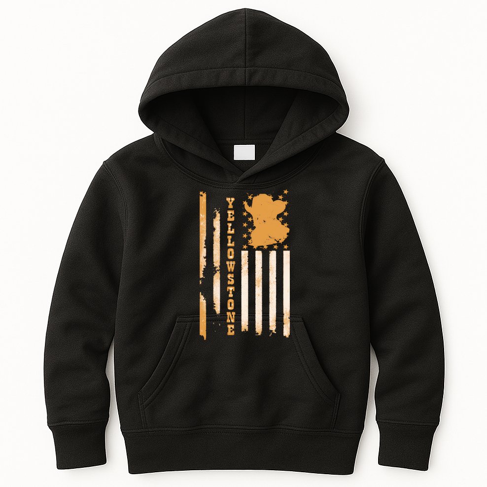 Yellowstonee Flag Kids Hoodie