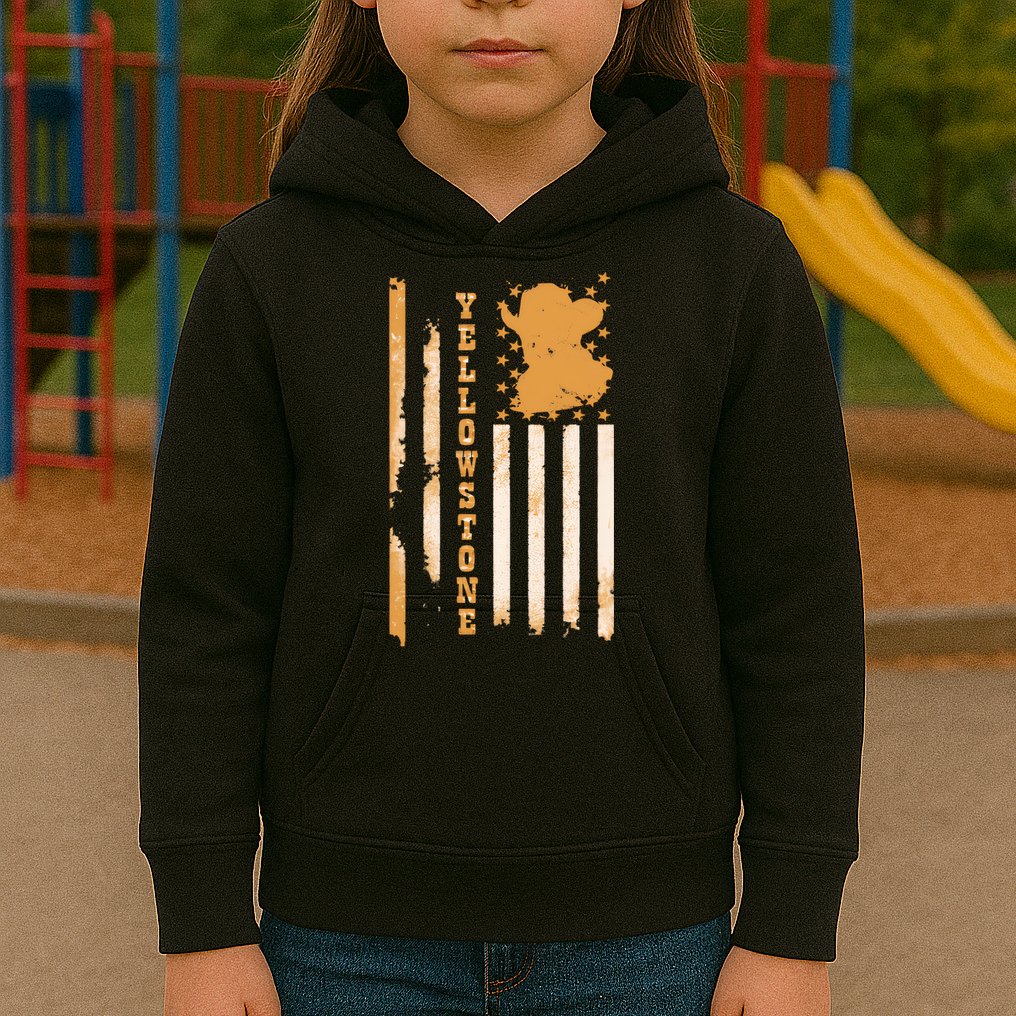 Yellowstonee Flag Kids Hoodie