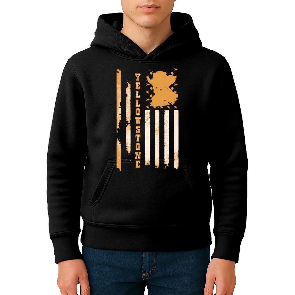 Yellowstonee Flag Kids Hoodie