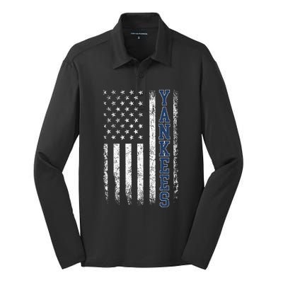 Y.A.N.K.E.E.S Flag Silk Touch Performance Long Sleeve Polo