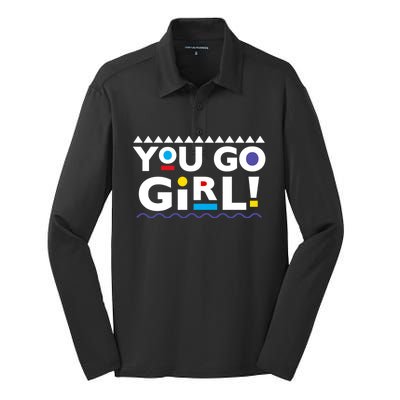 You Go ! 90s Throwback Gift Silk Touch Performance Long Sleeve Polo