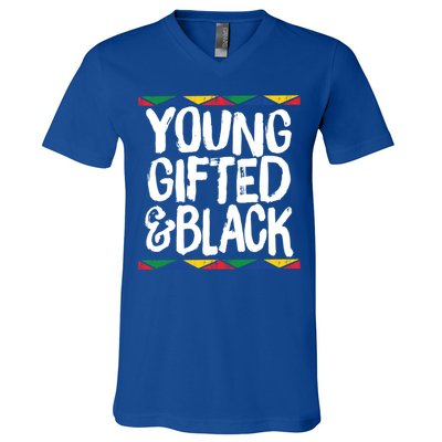 Young Gifted And Black African Pride History Heritage Great Gift V-Neck T-Shirt
