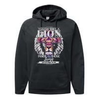 YouVe Got A Lion Inside Of Those Lungs Christian Religious Gift Performance Fleece Hoodie