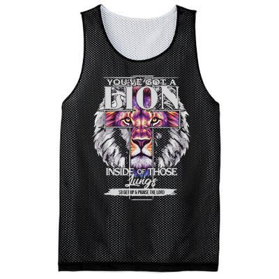 YouVe Got A Lion Inside Of Those Lungs Christian Religious Gift Mesh Reversible Basketball Jersey Tank