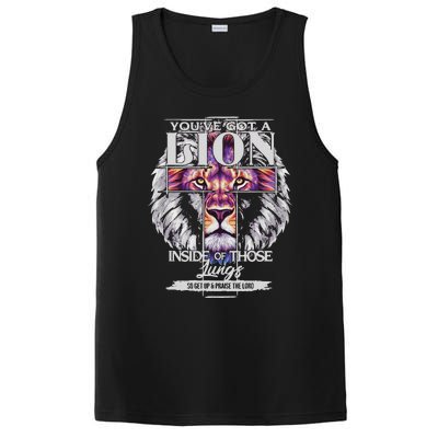 YouVe Got A Lion Inside Of Those Lungs Christian Religious Gift PosiCharge Competitor Tank