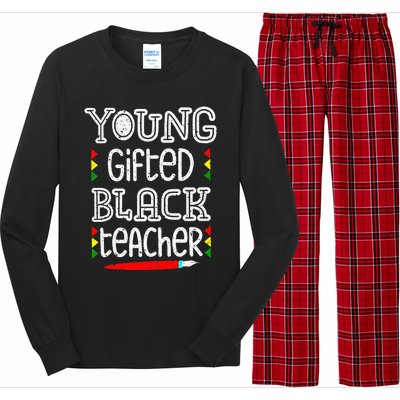 Young Gifted And Black Teacher Cool Black History Month Long Sleeve Pajama Set