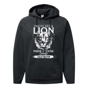 YouVe Got A Lion Inside Of Those Lungs Christian Religious Performance Fleece Hoodie