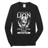 YouVe Got A Lion Inside Of Those Lungs Christian Religious Tall Long Sleeve T-Shirt