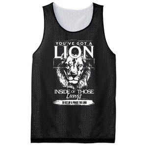 YouVe Got A Lion Inside Of Those Lungs Christian Religious Mesh Reversible Basketball Jersey Tank