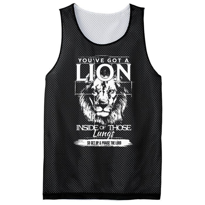 YouVe Got A Lion Inside Of Those Lungs Christian Religious Mesh Reversible Basketball Jersey Tank