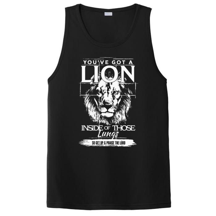 YouVe Got A Lion Inside Of Those Lungs Christian Religious PosiCharge Competitor Tank