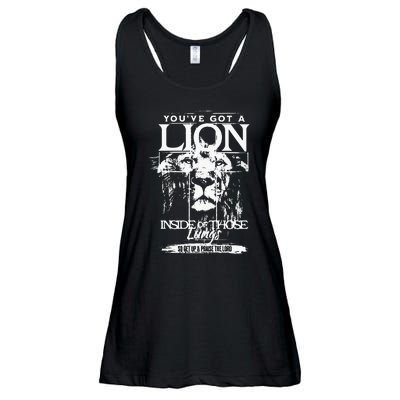 Youve Got A Lion Inside Of Those Lungs Praise The Lord Ladies Essential Flowy Tank