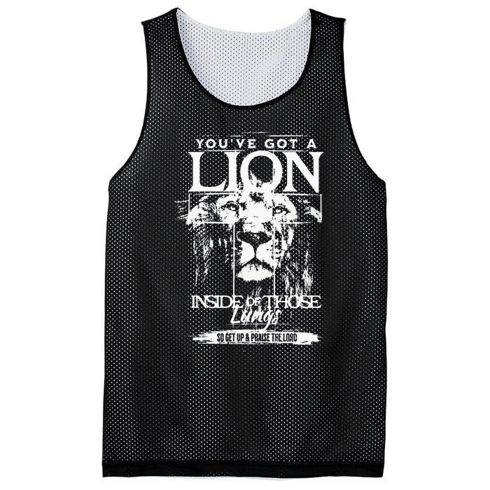 Youve Got A Lion Inside Of Those Lungs Praise The Lord Mesh Reversible Basketball Jersey Tank