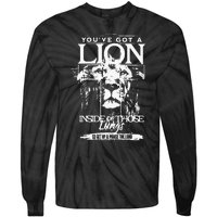 Youve Got A Lion Inside Of Those Lungs Praise The Lord Tie-Dye Long Sleeve Shirt