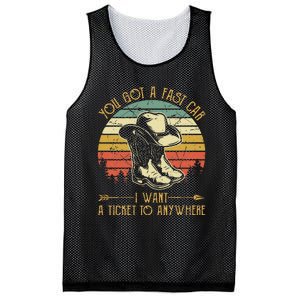 You Got A Fast Car I Want A Ticket To Anywhere Country Music Mesh Reversible Basketball Jersey Tank