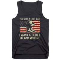 You Got A Fast Car I Want A Ticket To Anywhere Us Flag Tank Top