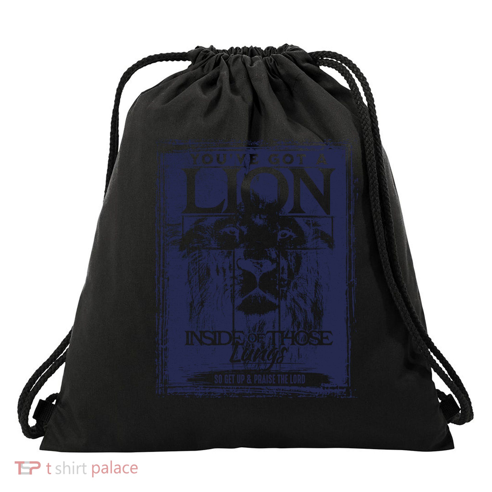 You've Got A Lion Inside of Those Lungs Drawstring Bag