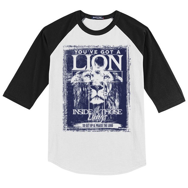 You've Got A Lion Inside of Those Lungs Kids Colorblock Raglan Jersey