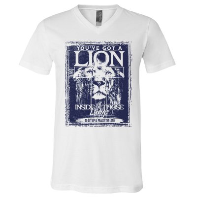 You've Got A Lion Inside of Those Lungs V-Neck T-Shirt