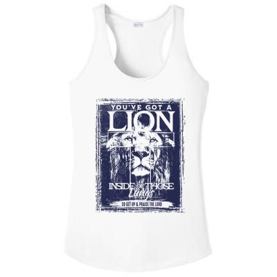 You've Got A Lion Inside of Those Lungs Ladies PosiCharge Competitor Racerback Tank