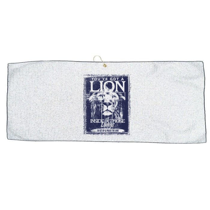 You've Got A Lion Inside of Those Lungs Large Microfiber Waffle Golf Towel