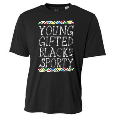 Young Gifted And Black Sporty Cool Black History Month Gift Cooling Performance Crew T-Shirt