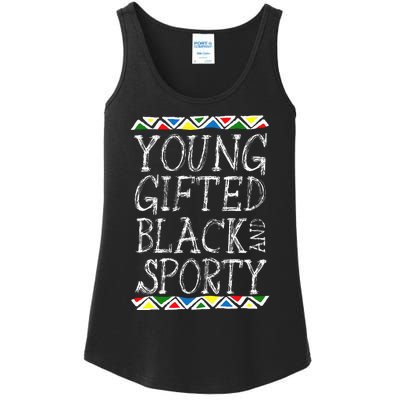 Young Gifted And Black Sporty Cool Black History Month Gift Ladies Essential Tank