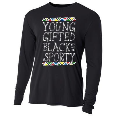 Young Gifted And Black Sporty Cool Black History Month Gift Cooling Performance Long Sleeve Crew