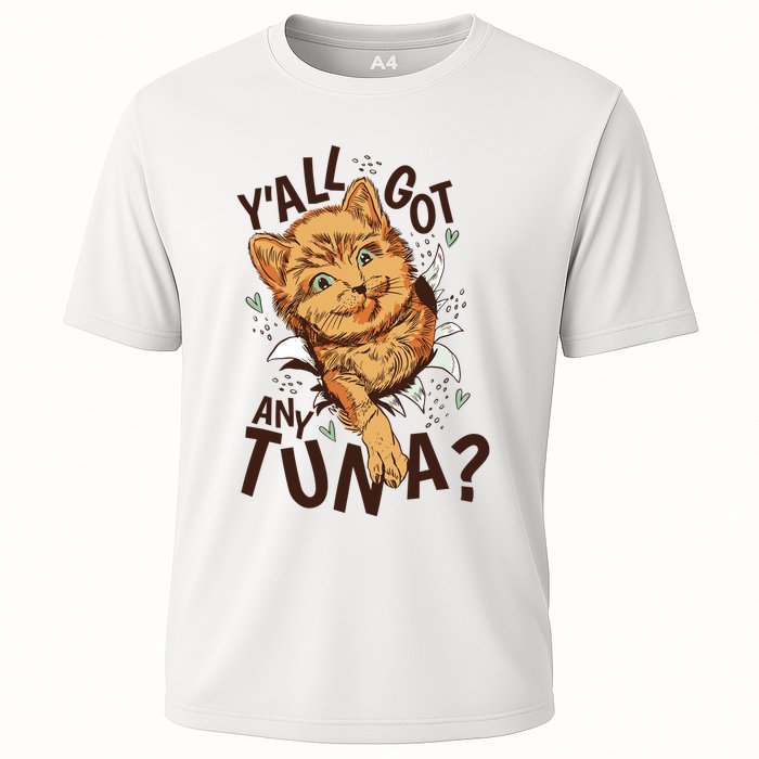 Yall Got Any Tuna Funny Cat Cooling Performance Crew T-Shirt