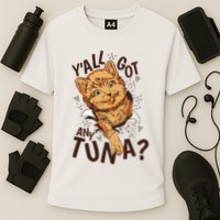 Yall Got Any Tuna Funny Cat Cooling Performance Crew T-Shirt
