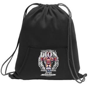 YouVe Got A Lion Inside Of Those Lungs Christian Religious Sweatshirt Cinch Pack Bag